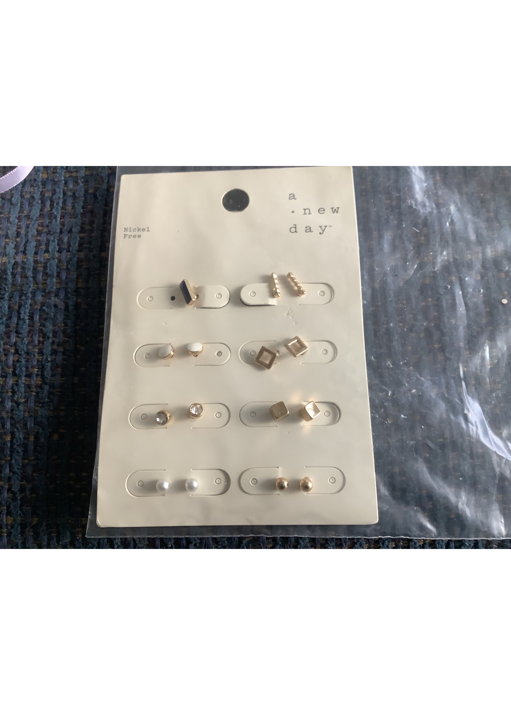 A New Day Copy of *missing 1 set Earring Set 8pc - A New Day™ White/Gold