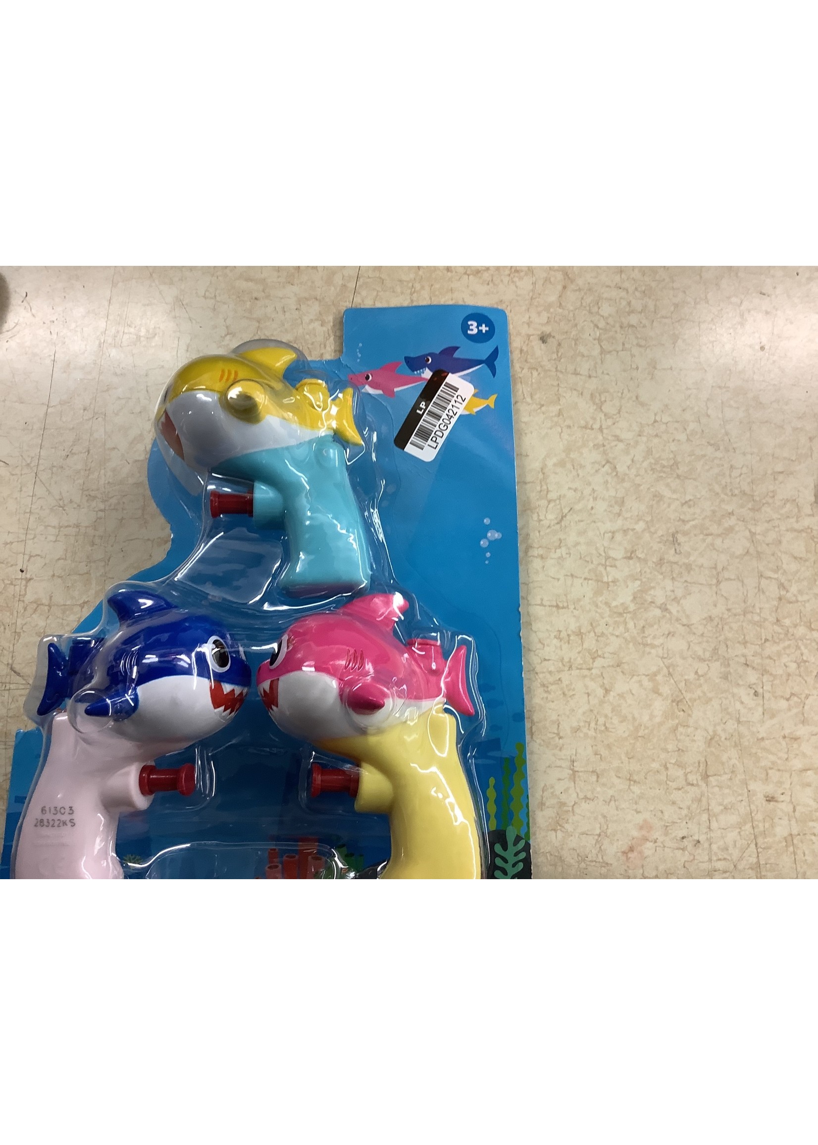 *Ripped Package Baby Shark Water Blaster - 3pk