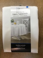 Mainstays Yale Tablecloth, White, 70 Round