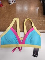 No Boundaries Boy Short Colorblocked Bikini Top Blue XL (15-17)