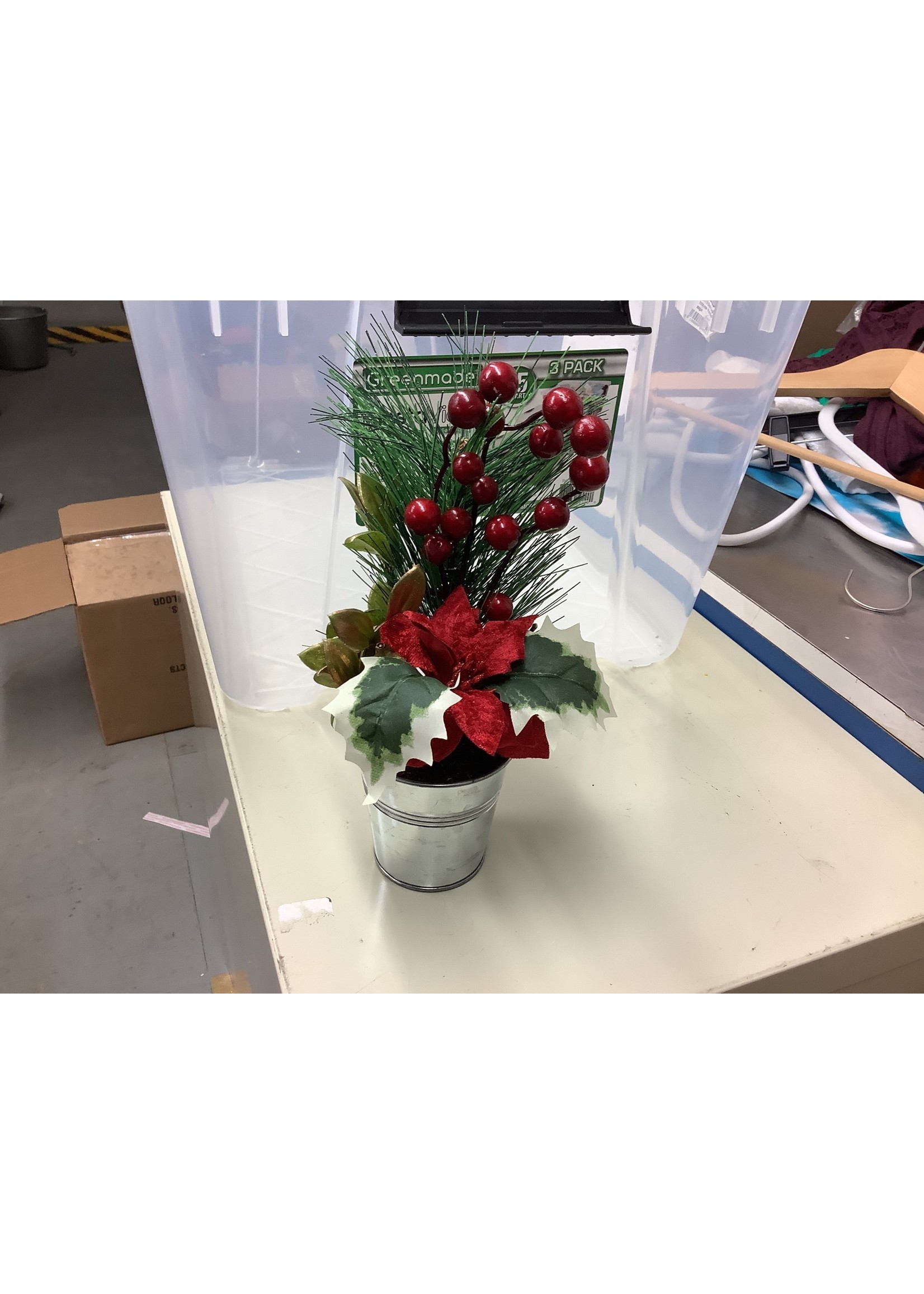Happy Holidays Mini Poinsettia Greenery