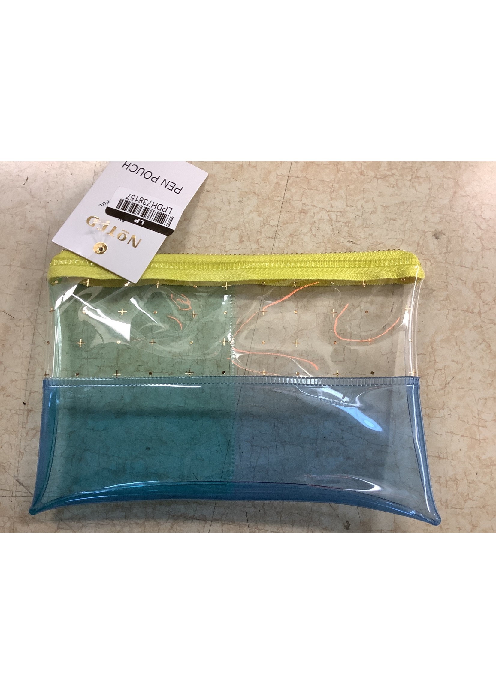 Post-it 1-Zipper Transparent Pencil Pouch Weave Yellow/Blue