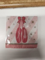 9 4/5x9 3/4" Ballet Birthday Napkins,  Twinkle Toes 16pk