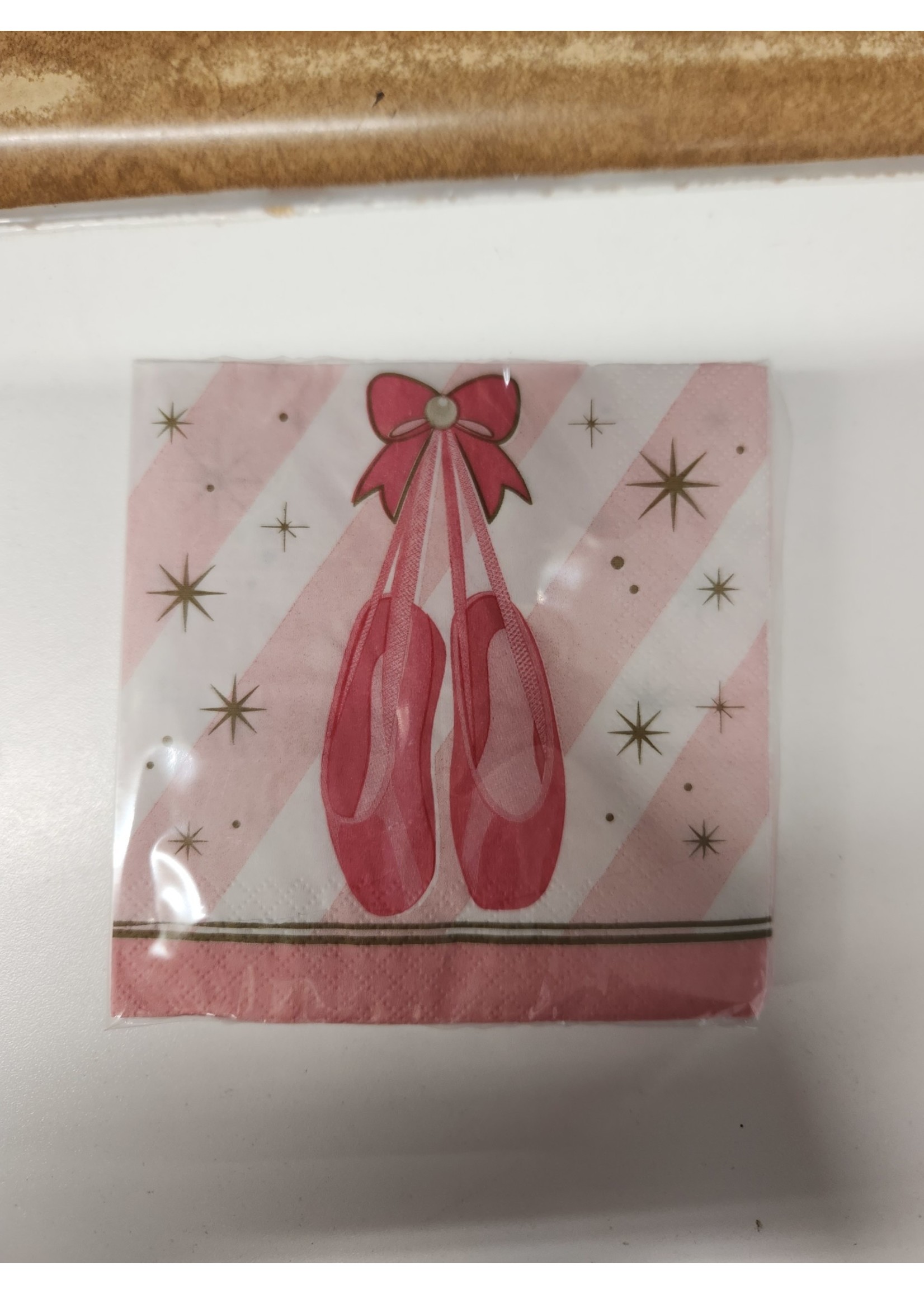9 4/5x9 3/4" Ballet Birthday Napkins,  Twinkle Toes 16pk