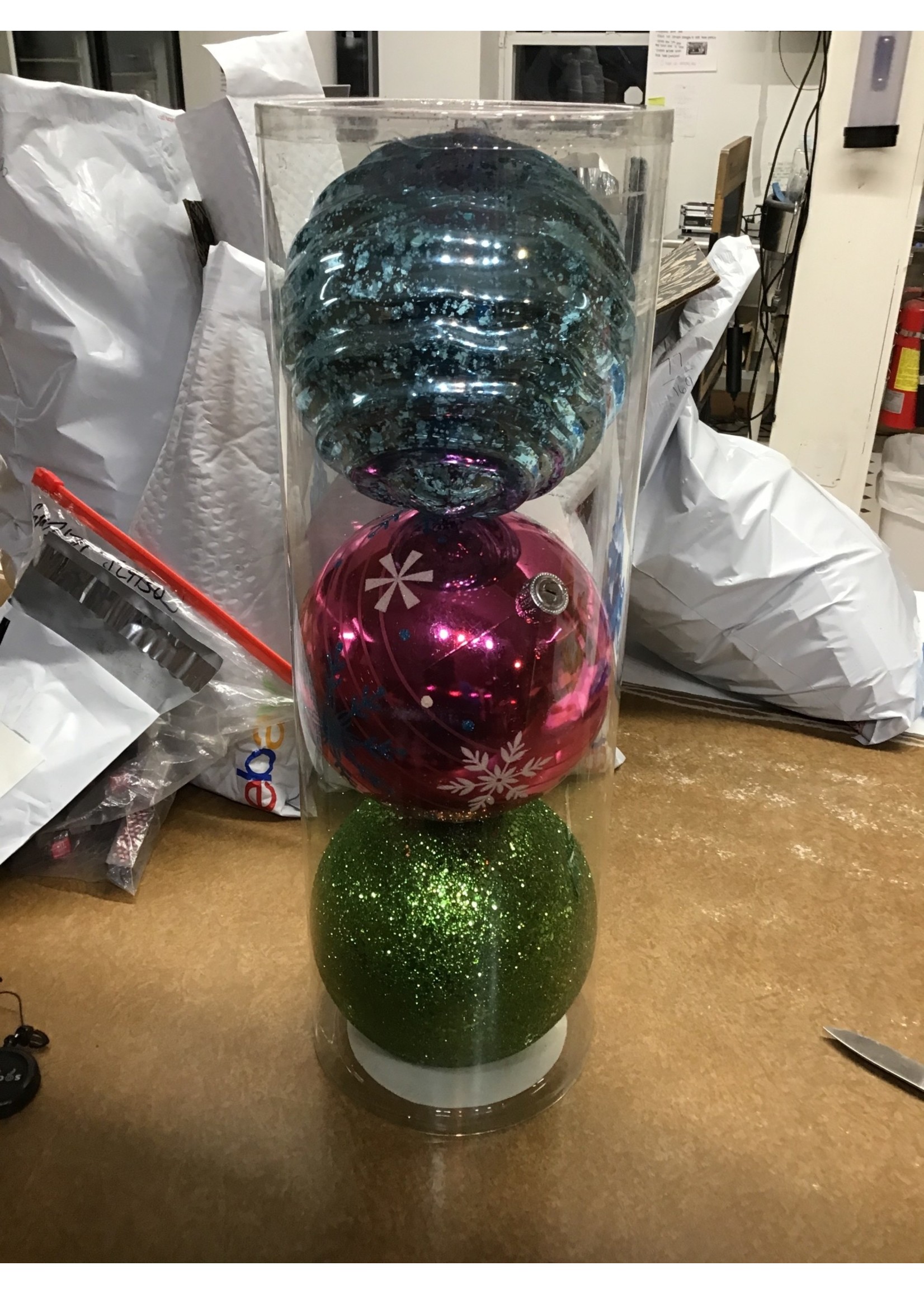 Darice  Large Plastic Decorated Balls 3pc asst styles