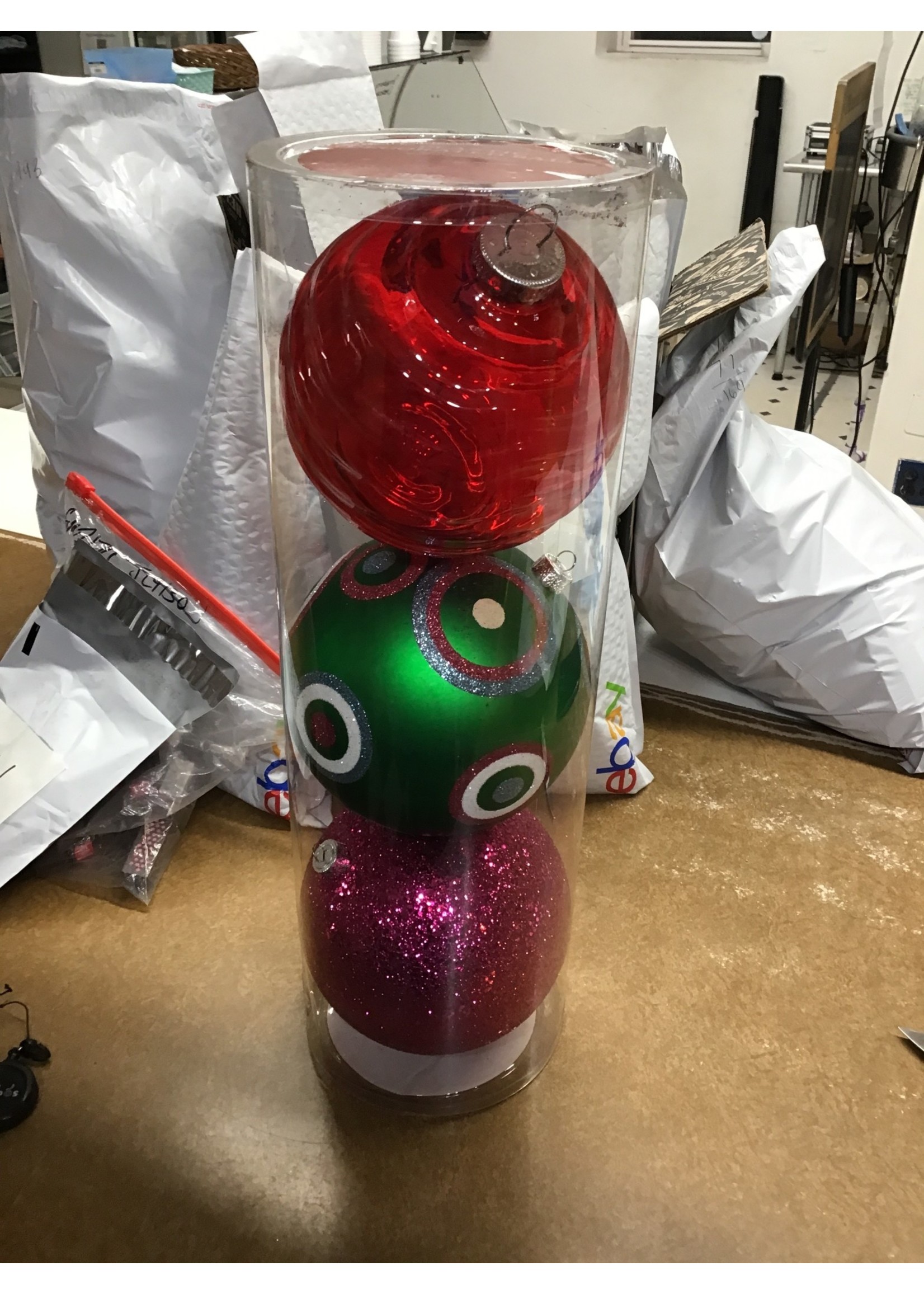 Darice  Large Plastic Decorated Balls 3pc asst styles