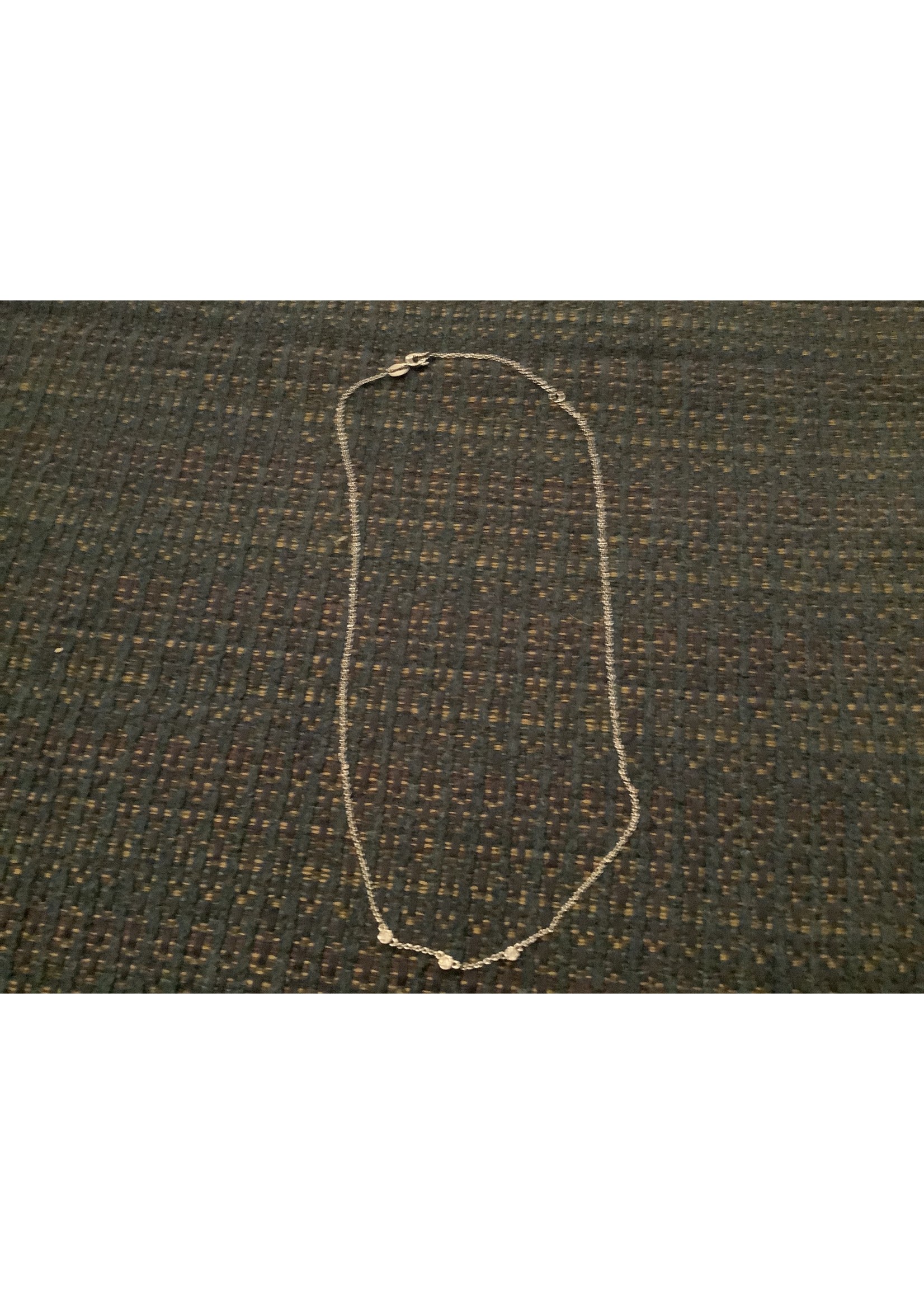 Silver Necklace w 3 cubic zirconia stones