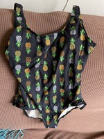NWOT-Ocean Gear - One piece Swimsuit black pineapples M