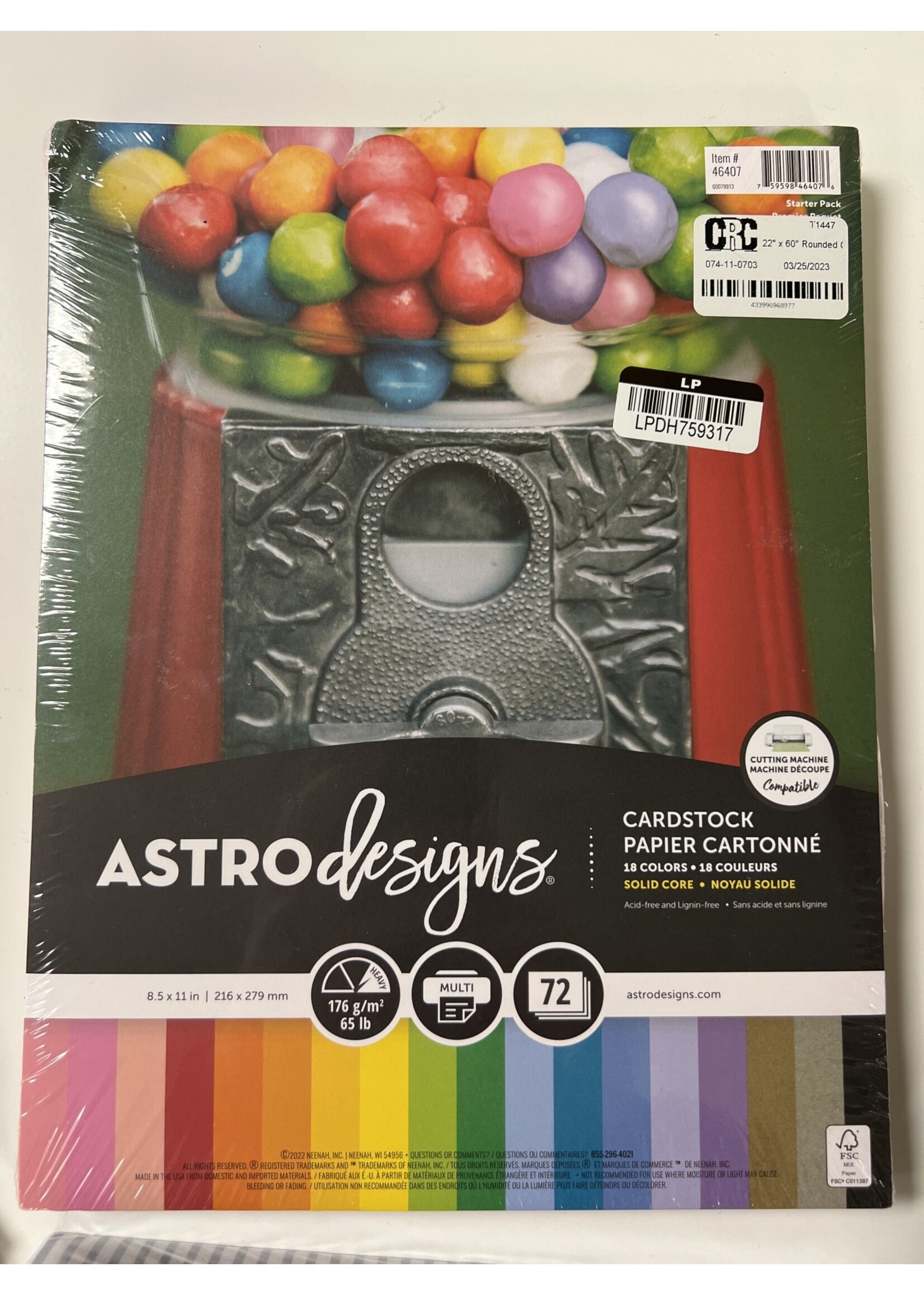 8.5x11 72-Sheet Cardstock 18 Colors - Astrodesigns - D3 Surplus Outlet