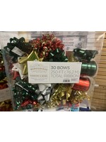 30ct Christmas Bow & Ribbon Kit Green/Gold/Red - Wondershop