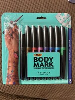 Open package- BodyMark by BIC 8pk Collection Tattoo Marker