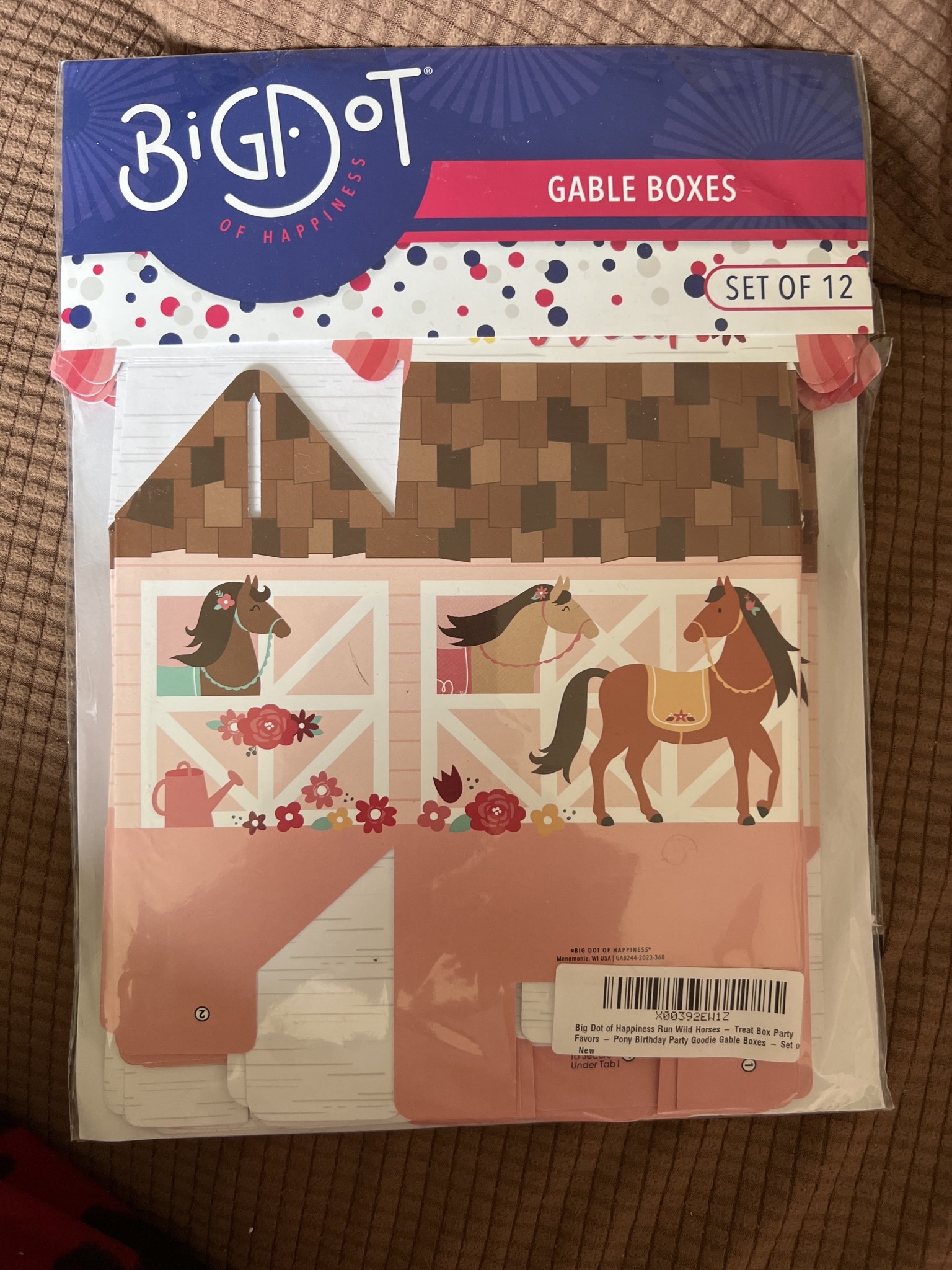 Big Dot of Happiness Run Wild Horses Treat Box Party Favors Pony