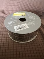 1.5" Sheer Fabric Ribbon Black/Gold 18ft - Wondershop