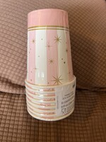 Ballet Cups, 8pk pink w/ stars