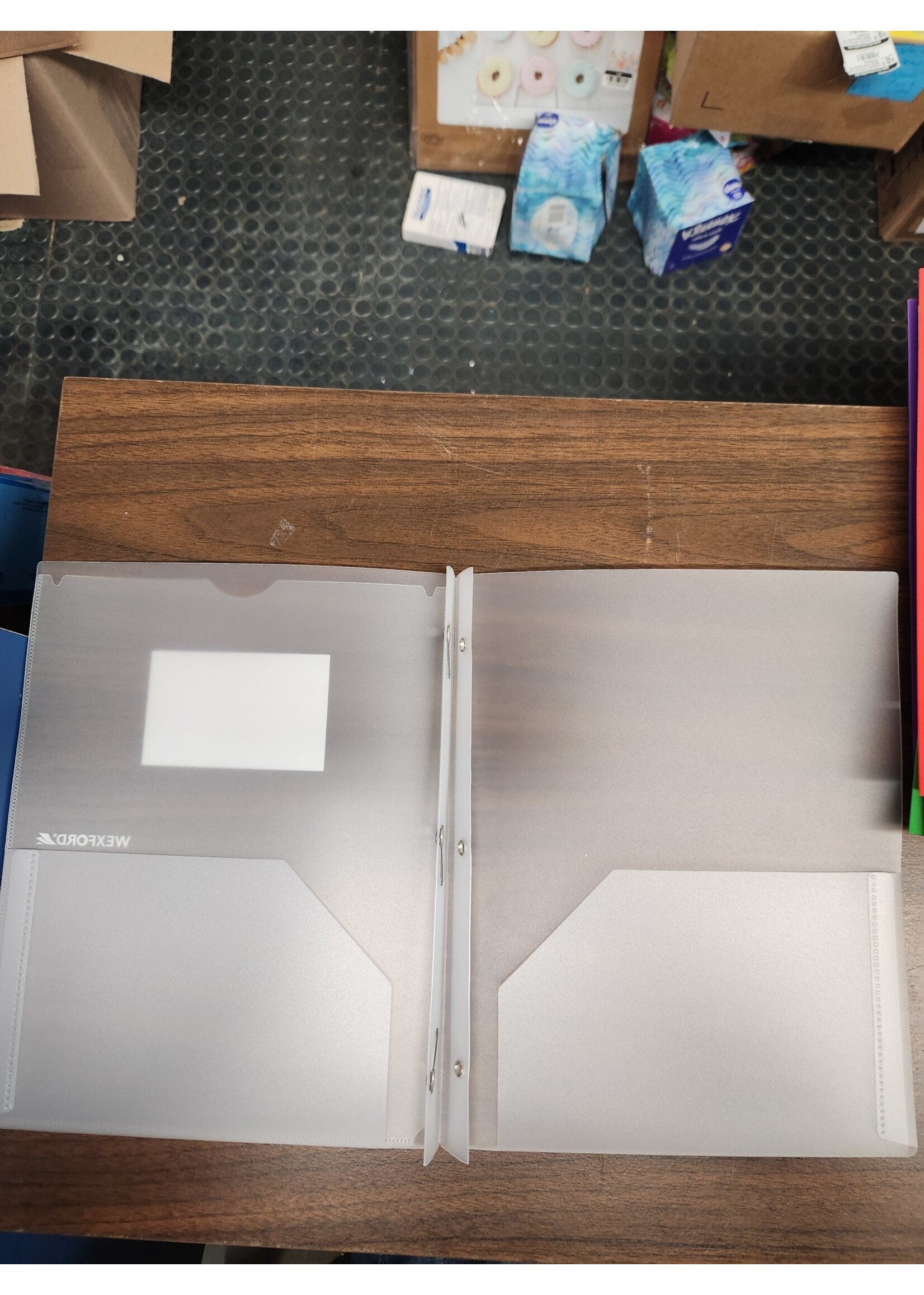 aclear Wexford 9.528"x11.732" Heavy Duty Plastic Folder w/ Report Cover & Prongs