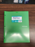 Green Wexford 9.528"x11.732" Heavy Duty Plastic Folder w/ Report Cover