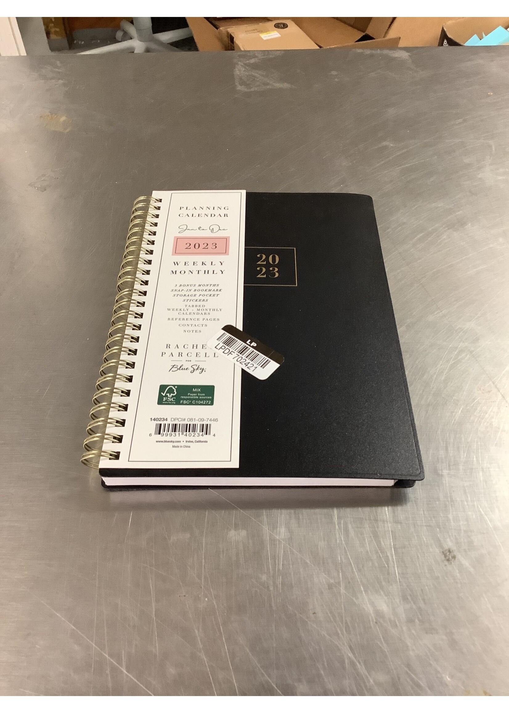 2023 Planner 5"x8" Weekly/Monthly Poly Cover Black - Rachel Parcell