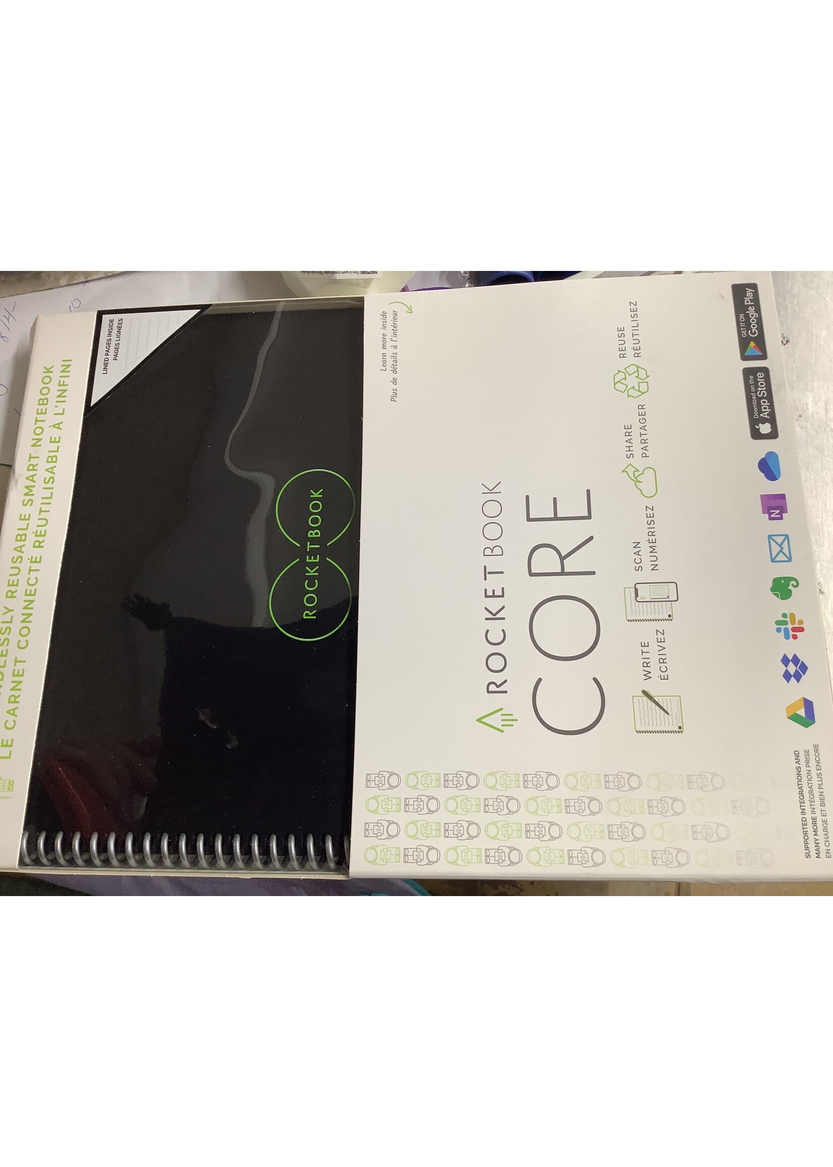 Core Smart Spiral Reusable Notebook Lined 32 Pages 8.5x11 Black -  Rocketbook - D3 Surplus Outlet