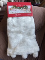 48in Pom Pom Christmas Tree Skirt Ivory - Wondershop
