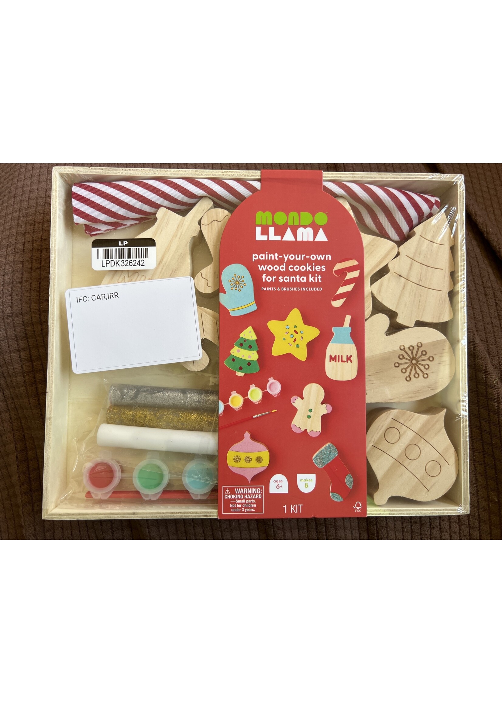 Paint Your Own Wood Cookies for Santa Kit  - Mondo Llama