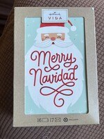 16ct Hallmark Vida Merry Navidad- Lettering on Santa's Beard Holiday Greeting Cards
