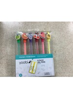 *Open Package 6ct Rollerball Gel Pens Scented Ink Metal Charm Multicolored  - Yoobi