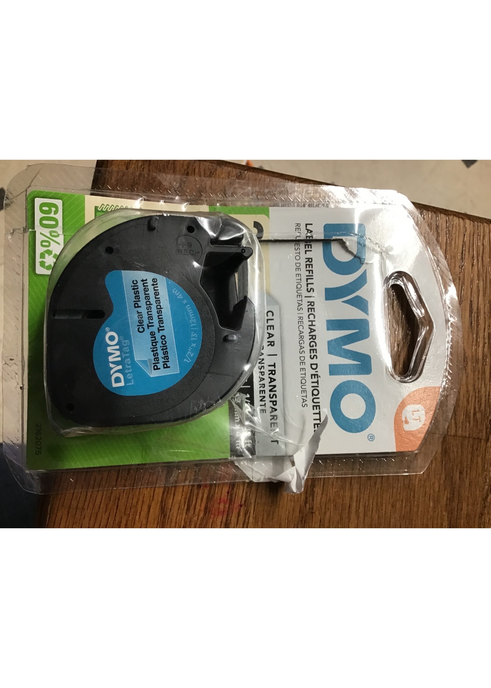 *Damaged Open Package*DYMO LetraTag 2pk Label Tape Cassette Black on Clear Plastic