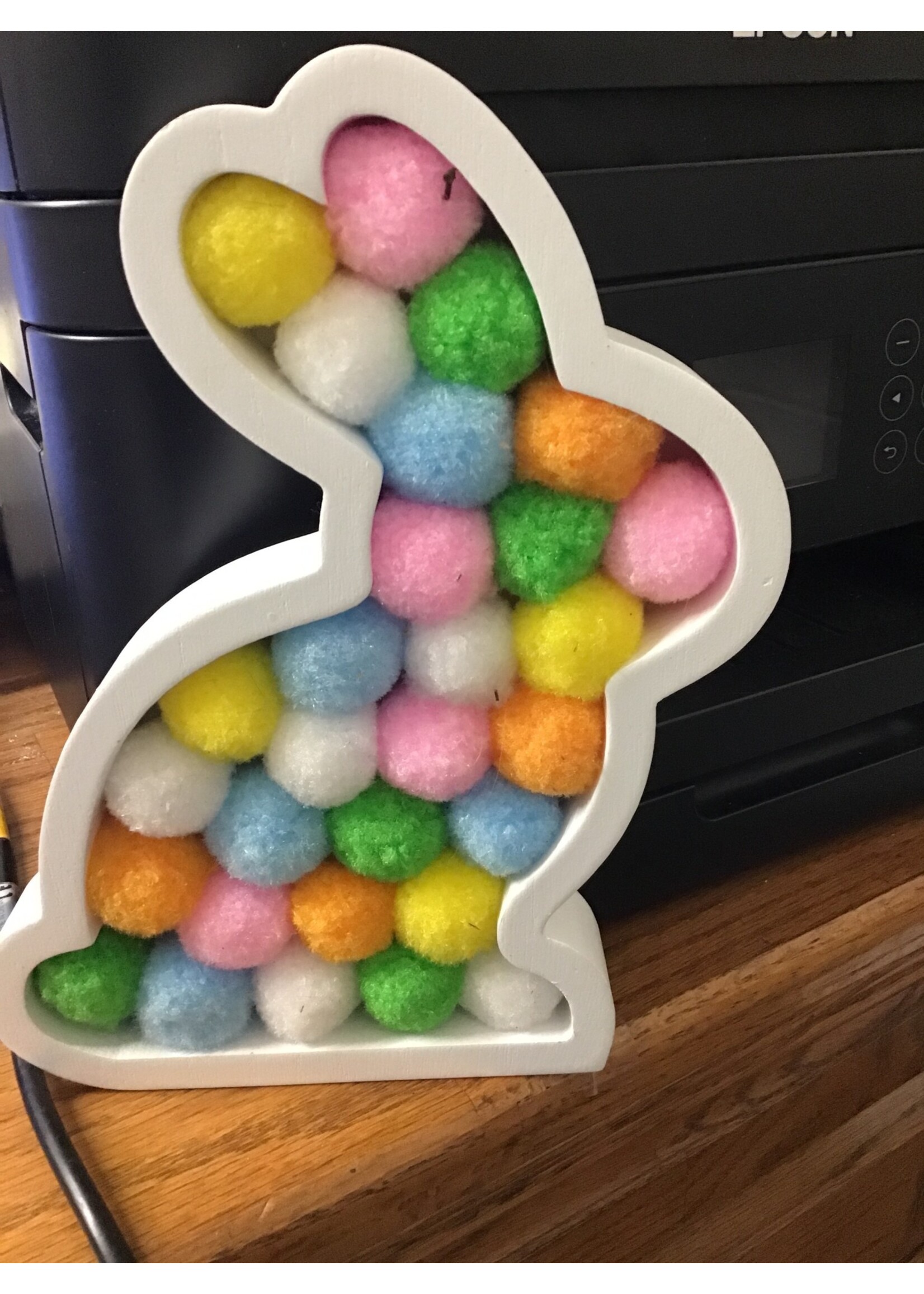 8" Pom Filled Easter Bunny Decorative Figurine - Spritz