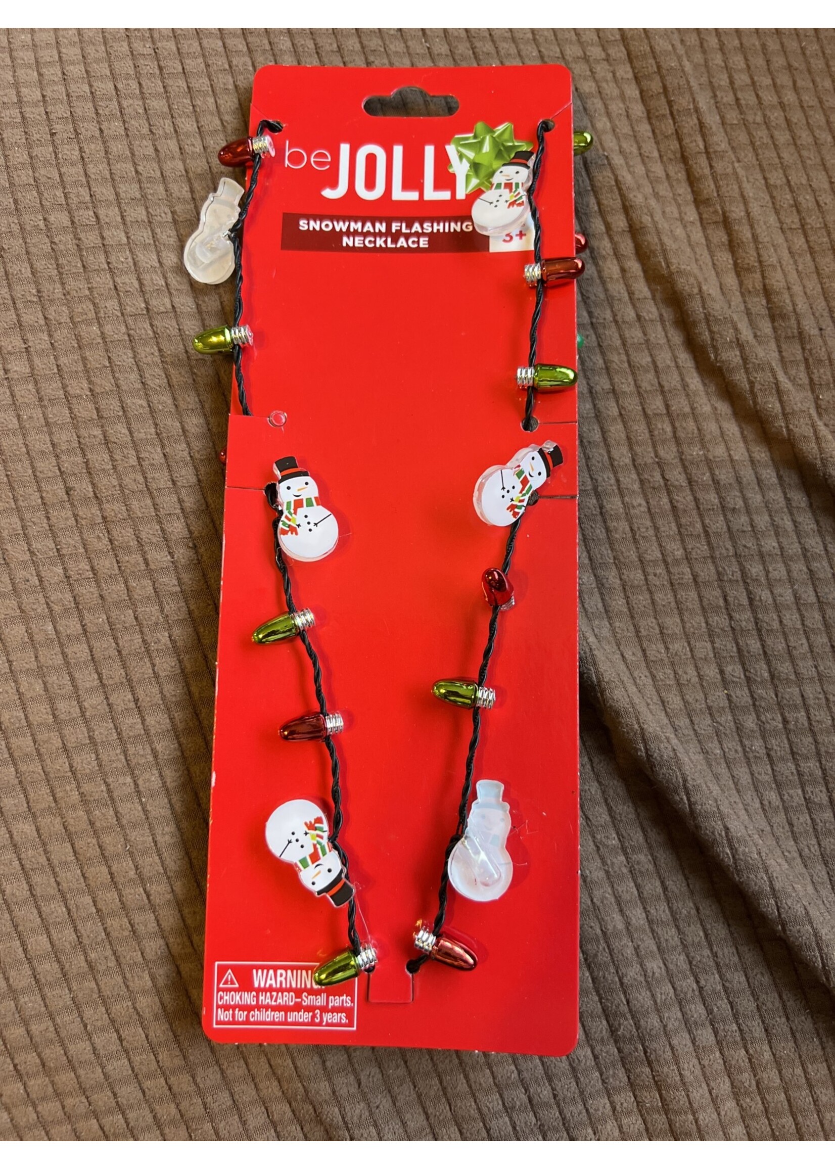 Be Jolly Snowman Flashing Necklace