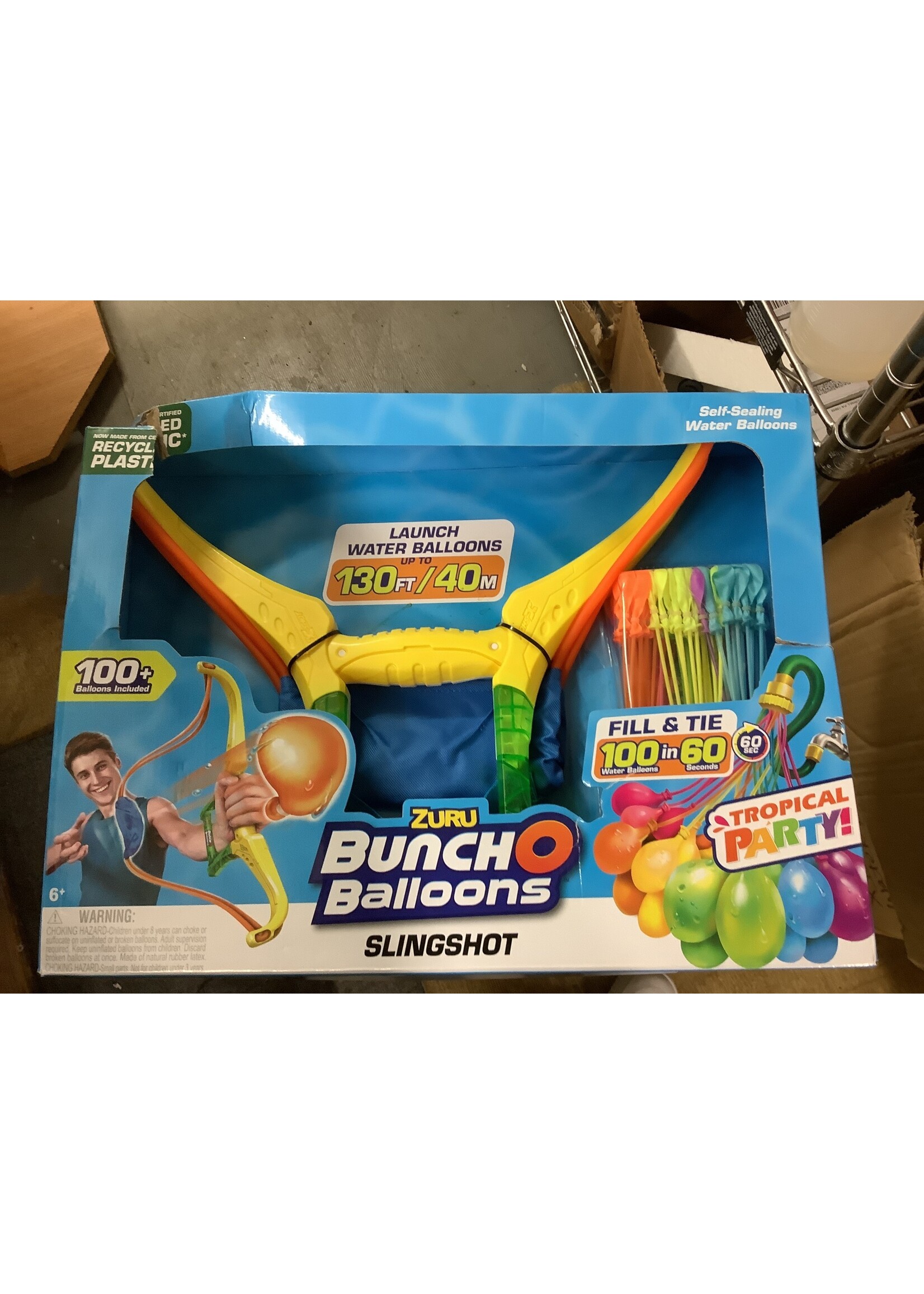 *Box Damage Bunch O Balloons Tropical Party Slingshot & 100+ Rapid-Filling Self-Sealing Water Balloons by ZURU