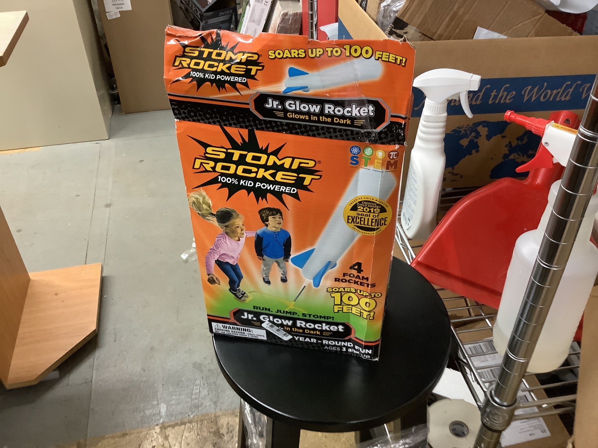 *Damaged Box Stomp Rocket Junior Glow-in-the-Dark Toy Rocket Blaster ...