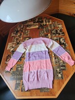 NWOT Women's Pink/Purple/White Striped Sweater Dress Small