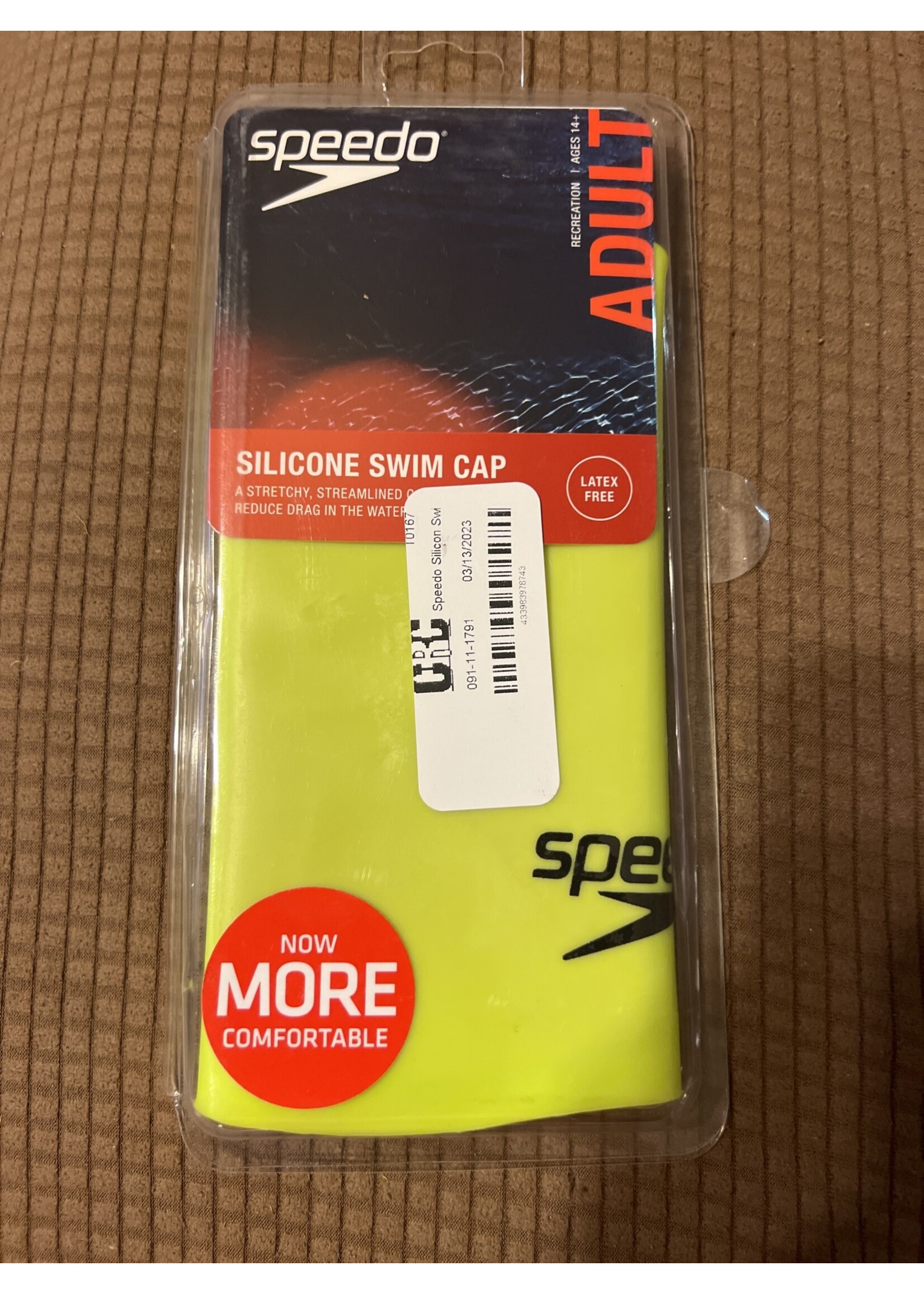 Open package- Speedo Silicon Swim Cap - Neon