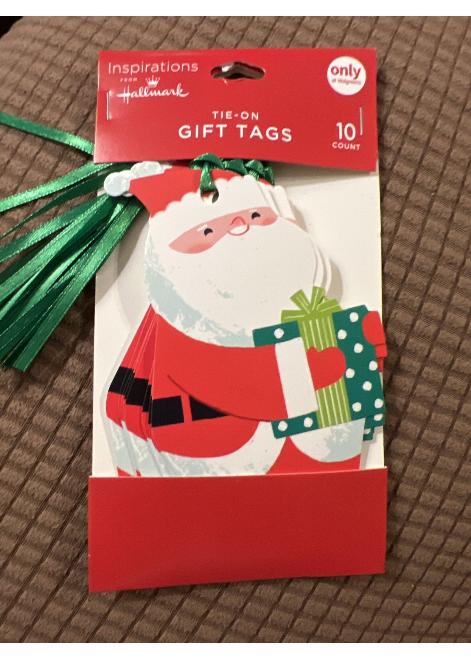 Inspirations by Hallmark- Santa Tie-On Gift Tags 10ct