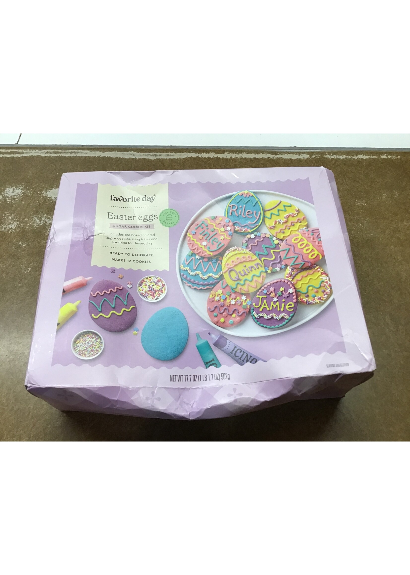 *box damage* Easter Egg Shaped Sugar Cookie Decorating Kit - 9.68oz/12ct - Favorite Day