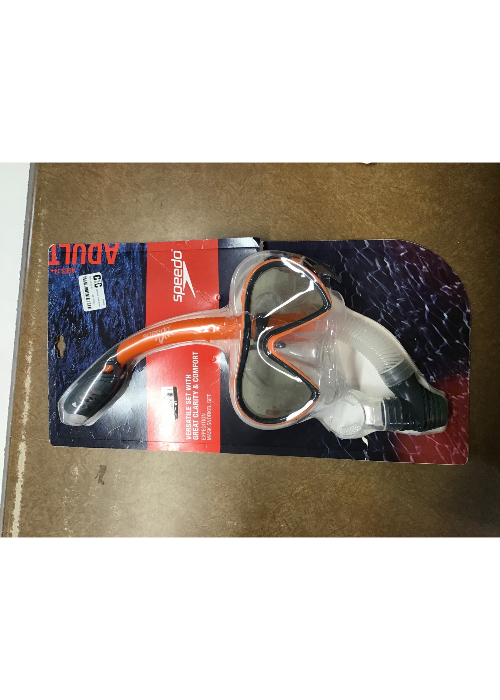 *open packaging* Speedo Adult Expedition Mask - Oriole/Gray