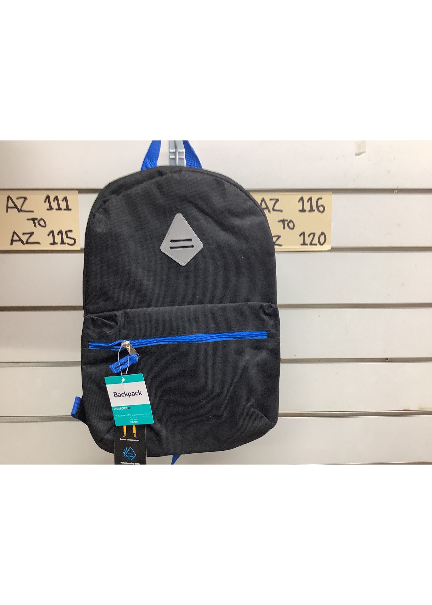 Wexford Backpack Black & Blue 17x12x5.5