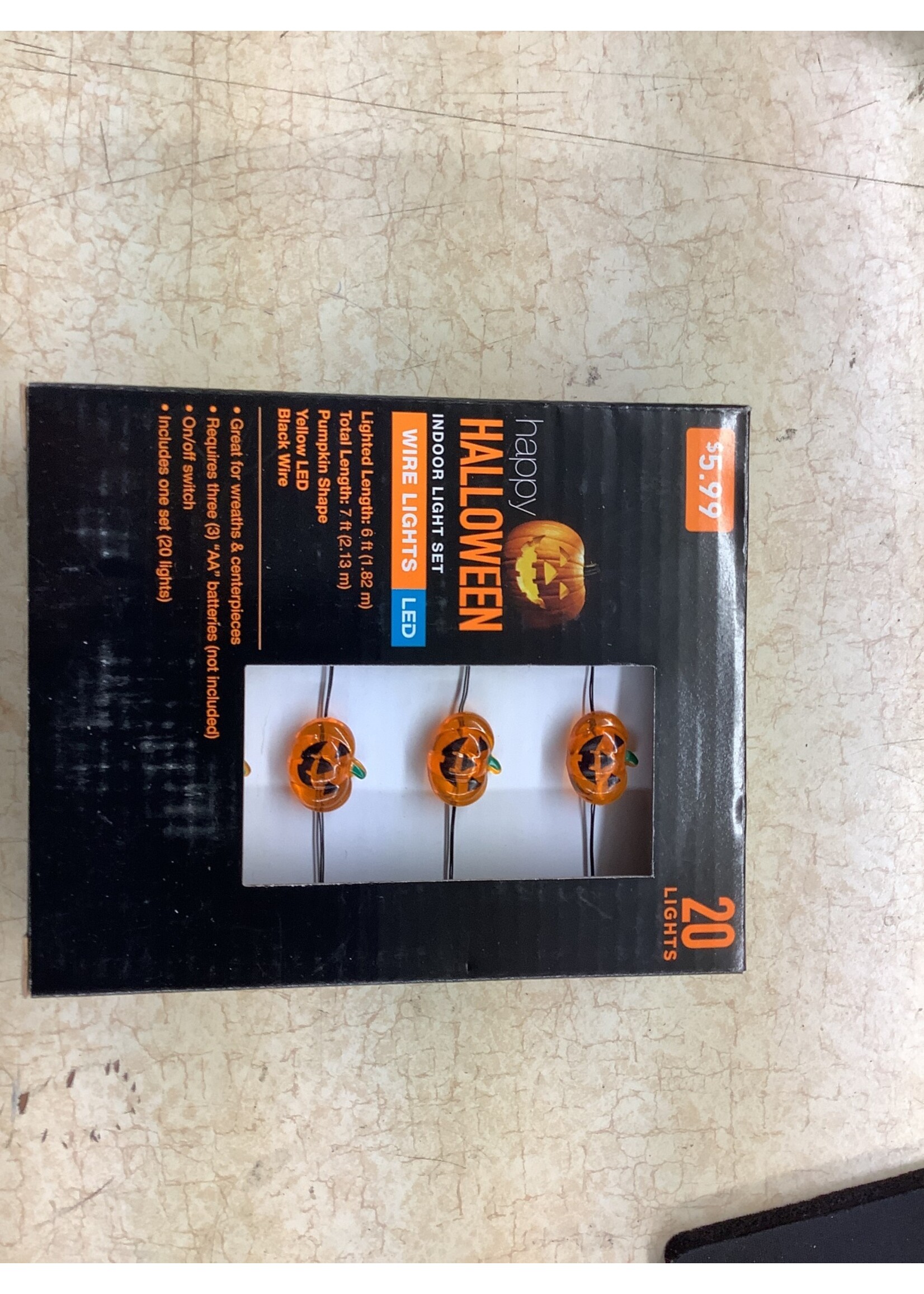 Indoor LED Pumpkin Wire Lights 20 Lights