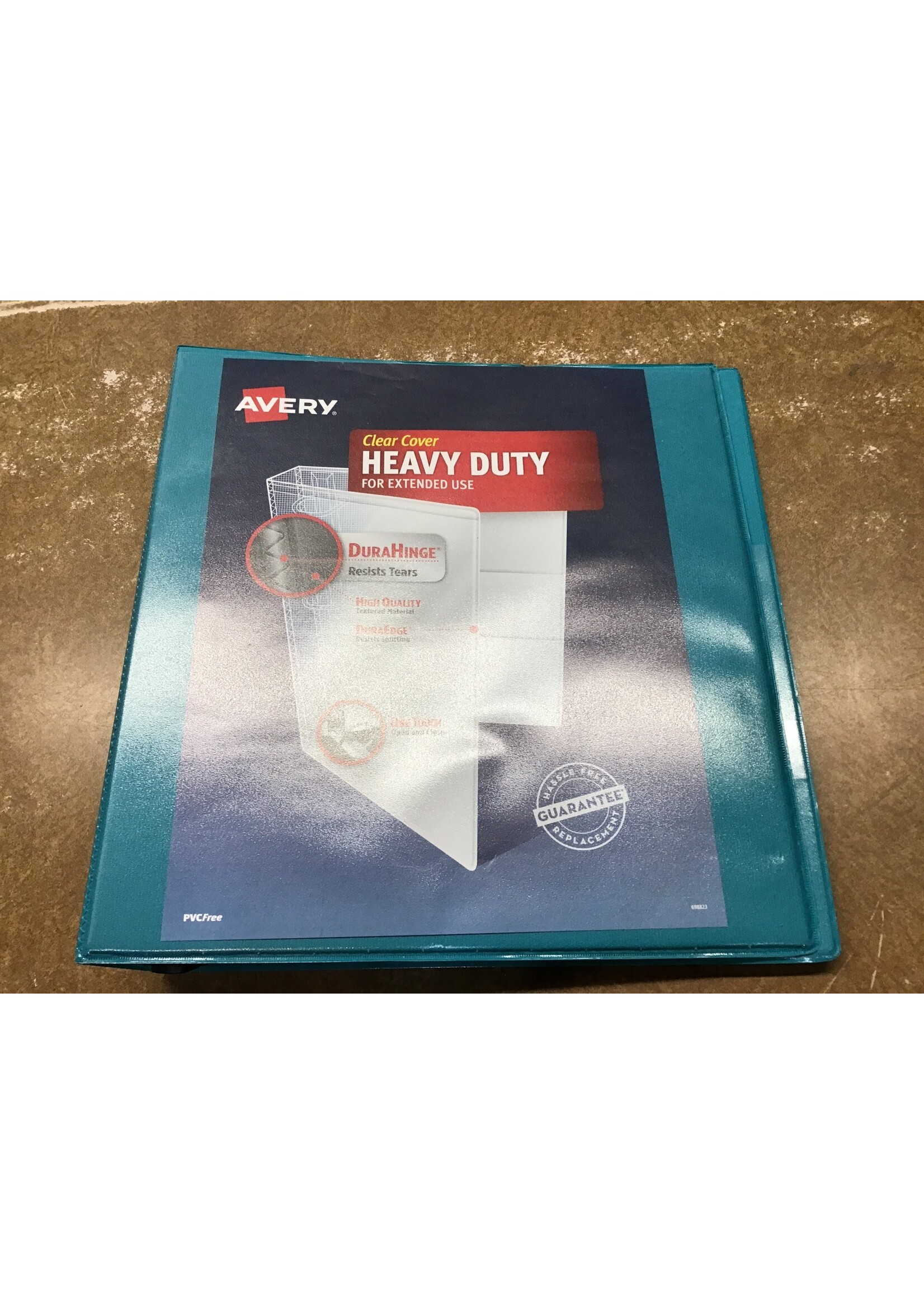 1.5 Ring Binder Clear Cover Heavy Duty Green Avery D3 Surplus Outlet