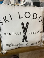 Decorative Winter Pillow- Ski Lodge