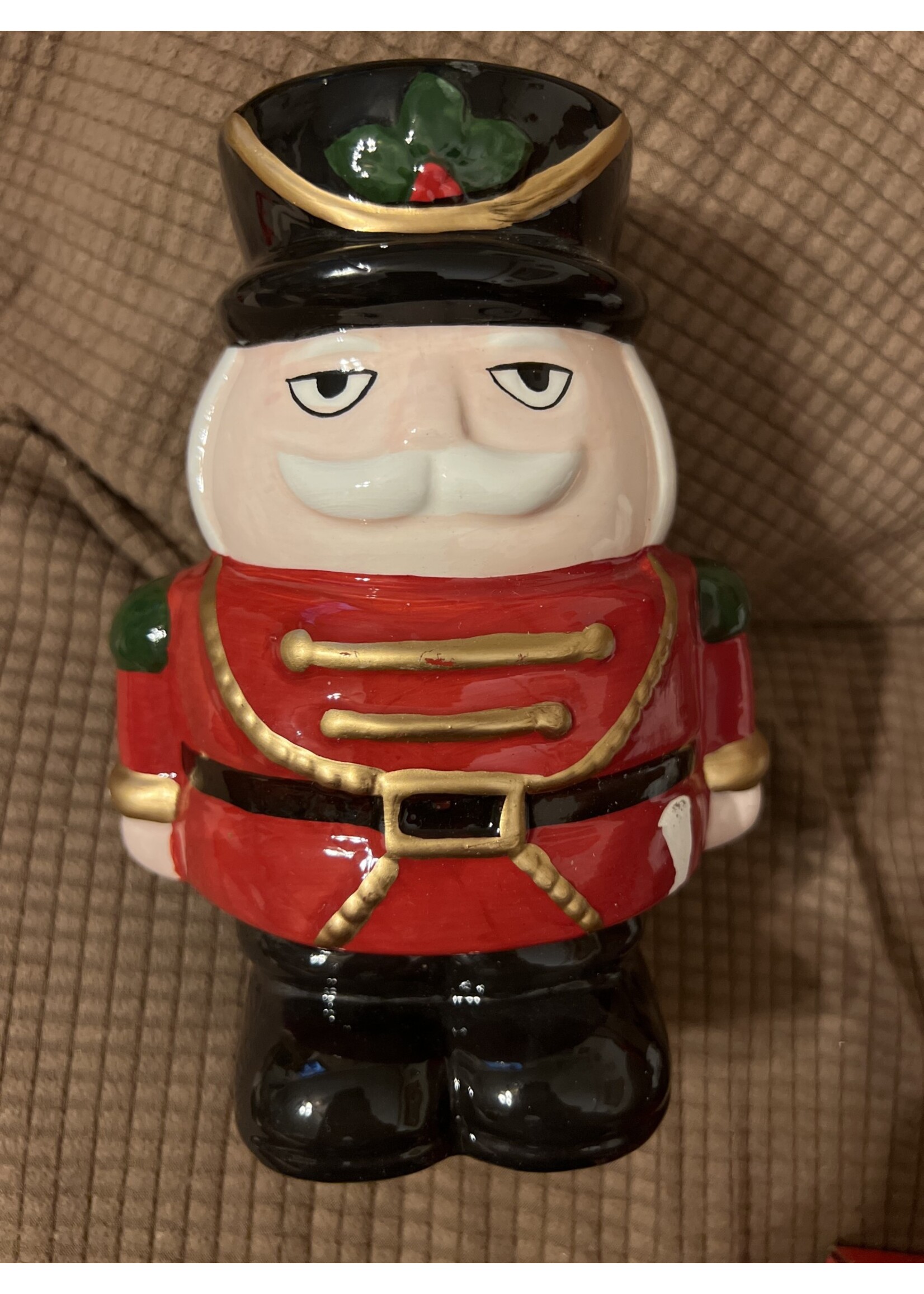 Chipped paint- Happy Holidays Ceramic Nutcracker