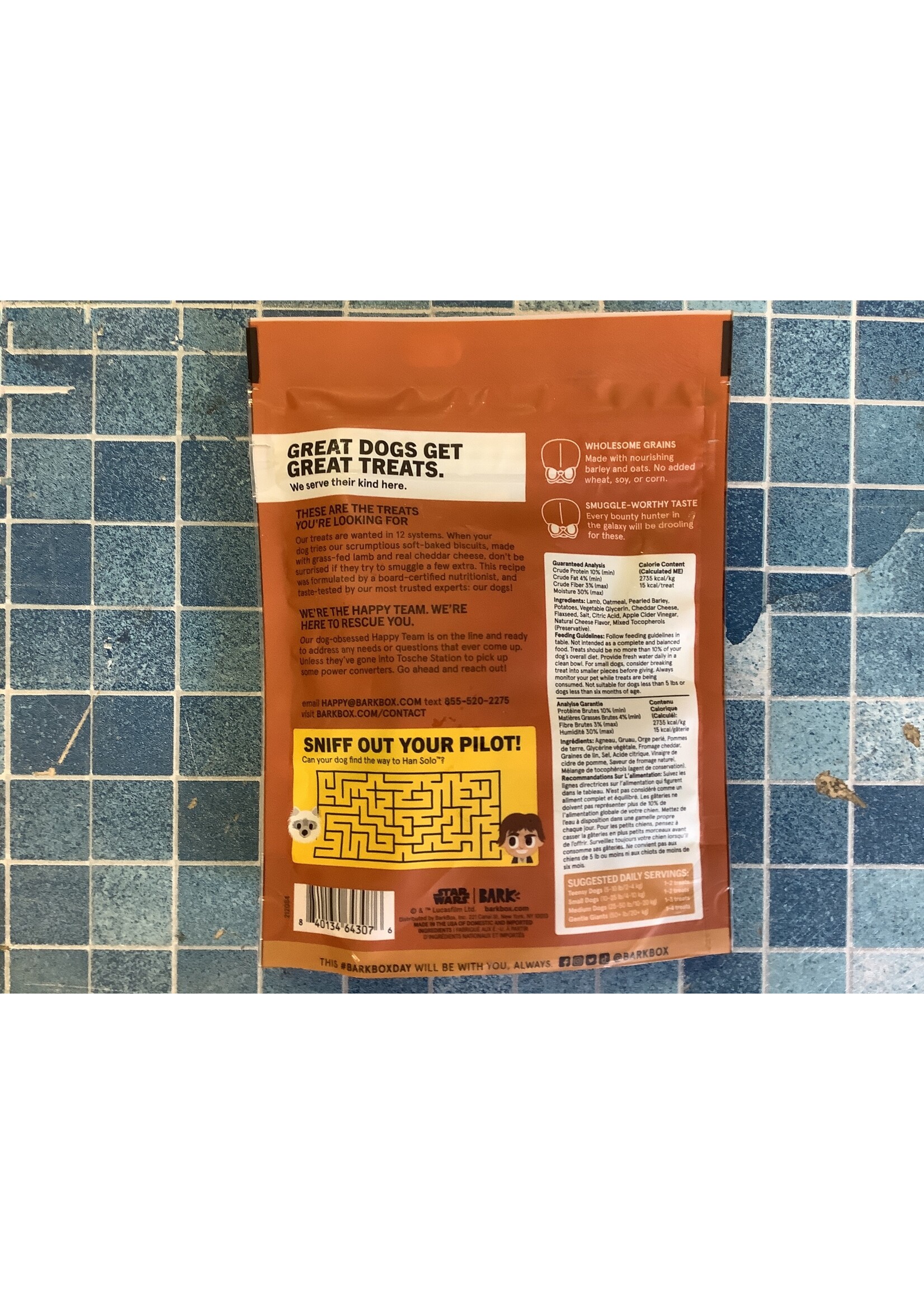Bark Eats (Bark Box) Star Wars Mos Eisley Munchies Lamb Recipe w/ Cheddar Cheese 3 oz. Dog Treats (exp. 8/13/23)