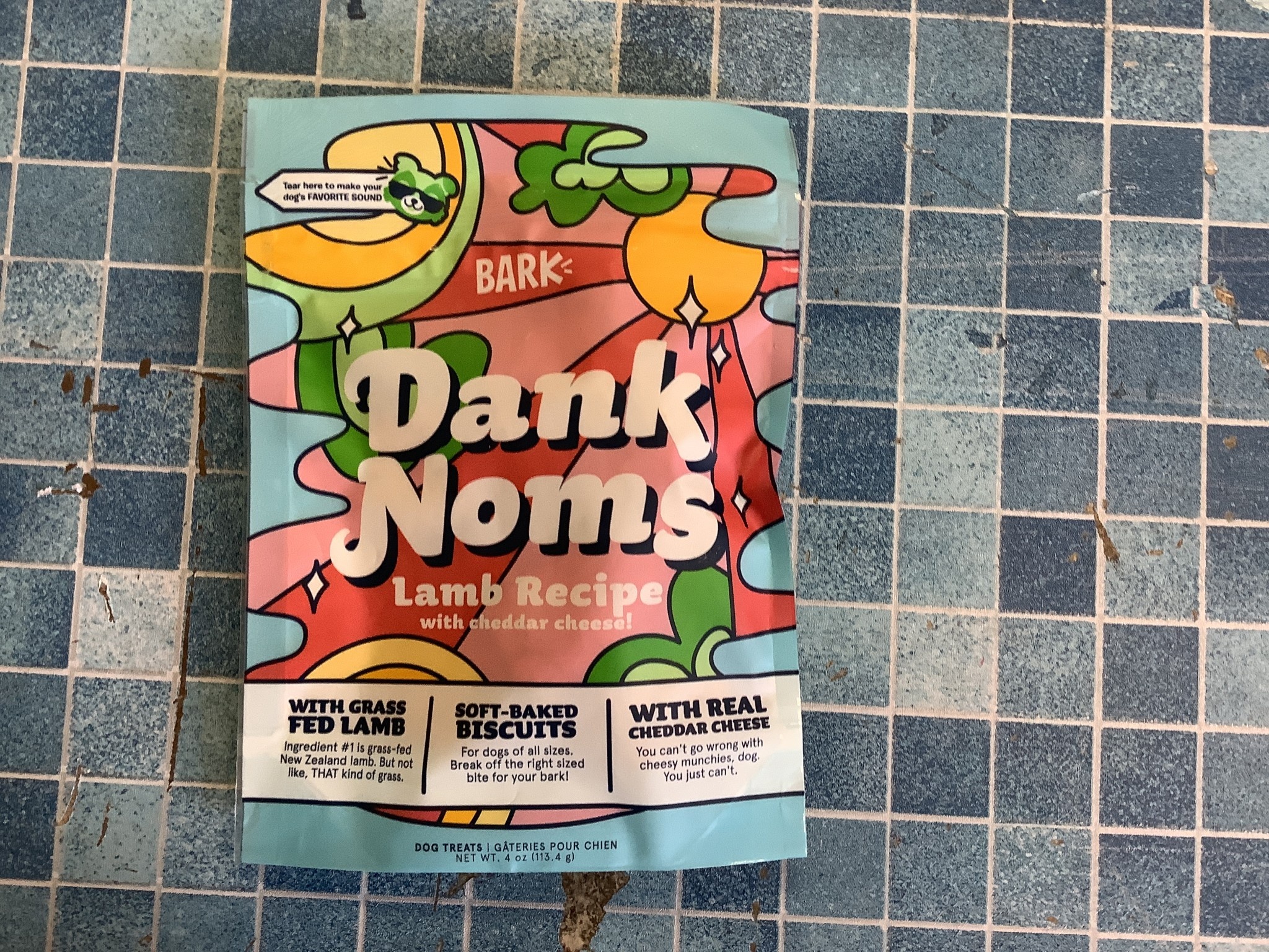 Bark Eats (Bark Box) Dank Noms Lamb Recipe w/ Cheddar Cheese 3 oz. Dog