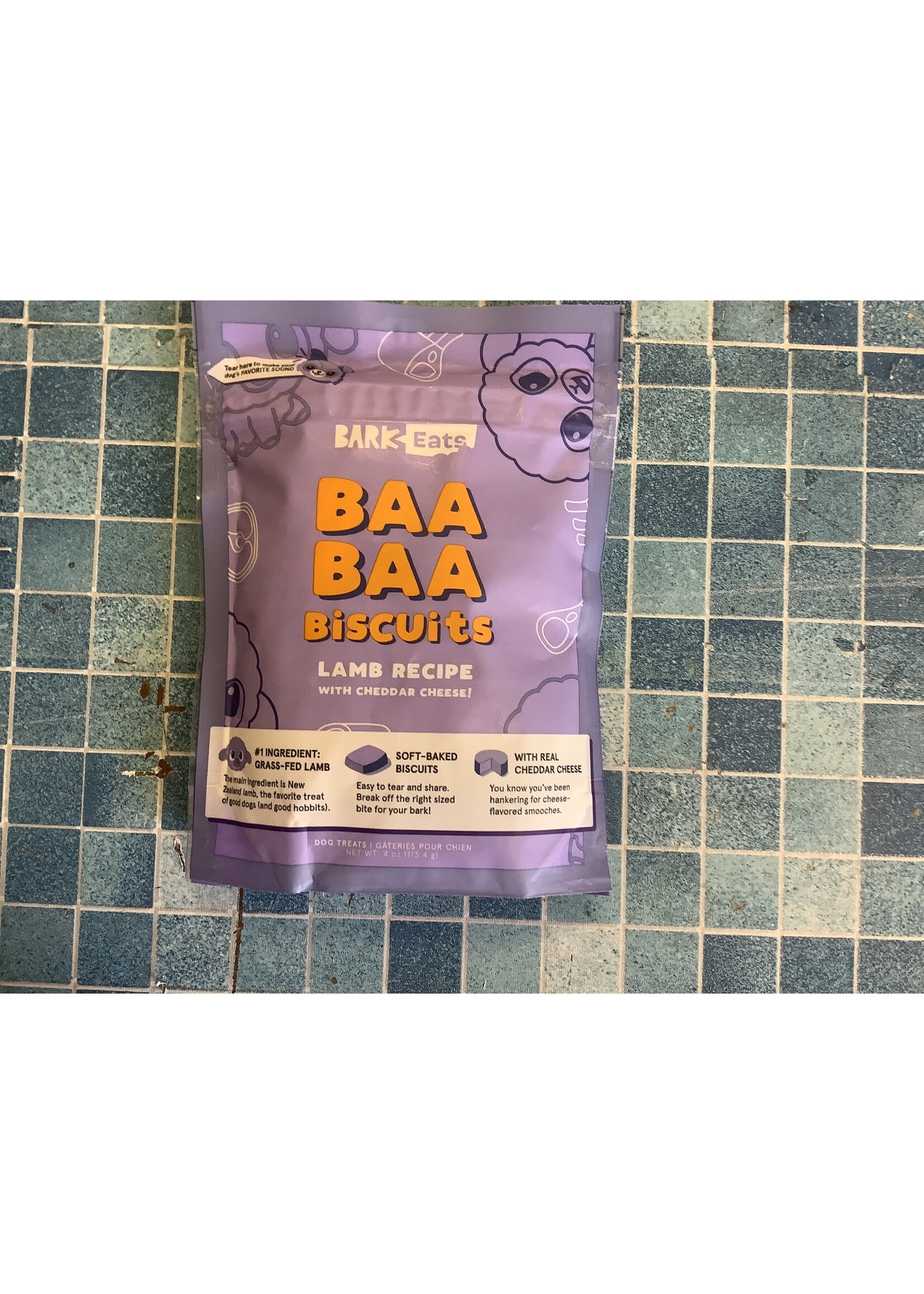 Bark Eats (Bark Box)Baa Baa Jersey Biscuits Lamb Recipe w/ Cheddar Cheese  3 oz. Dog Treats (exp. 2/24)