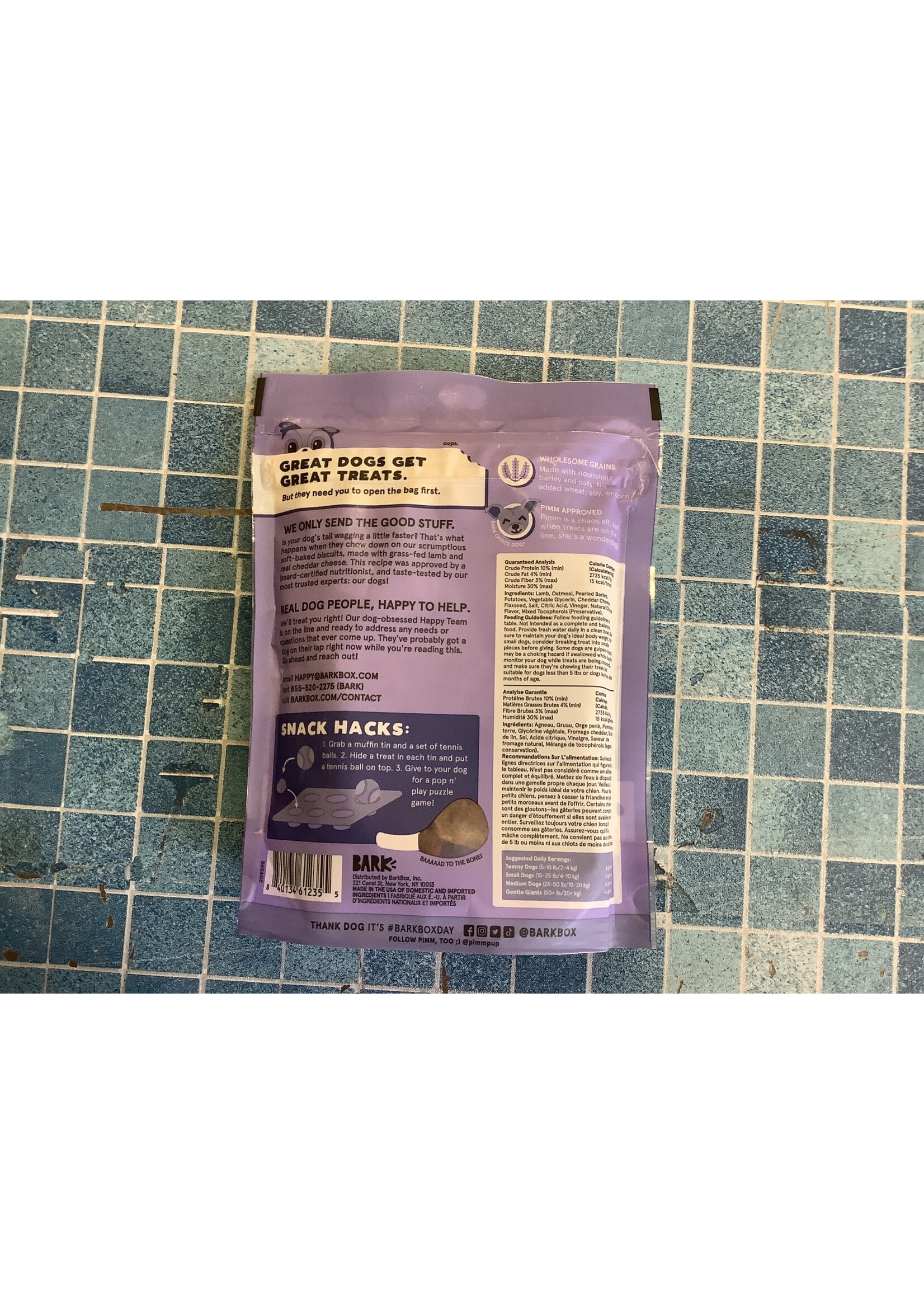 Bark Eats (Bark Box)Baa Baa Jersey Biscuits Lamb Recipe w/ Cheddar Cheese  3 oz. Dog Treats (exp. 2/24)