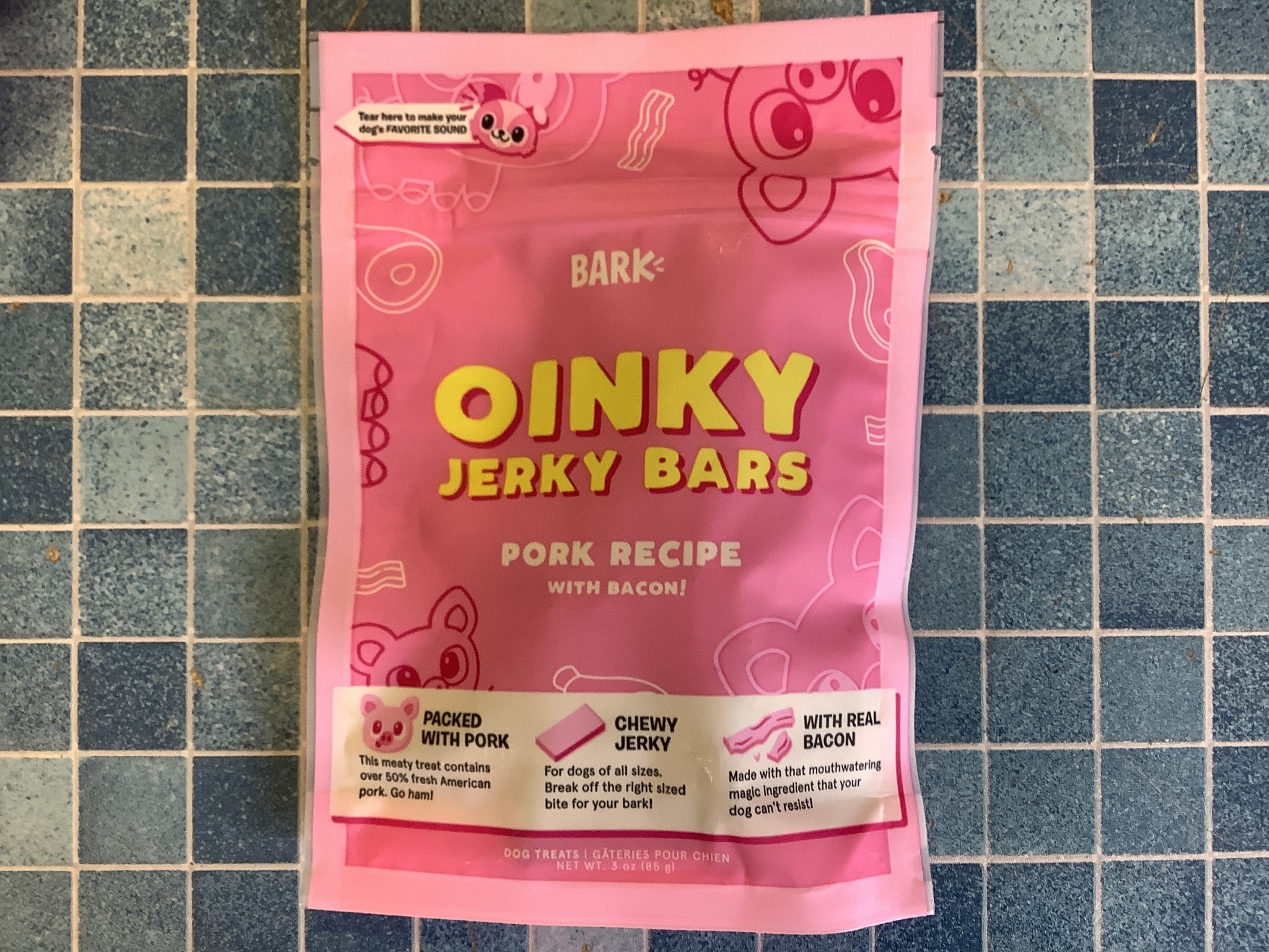 *Expired Bark Eats (Bark Box) Oinky Jerky Bars Pork Recipe w/ Bacon 3