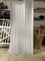 Slight damage on magnet feature- Folding Vinyl Door 6’6” x 3’ with handle hardware - Amazon, white