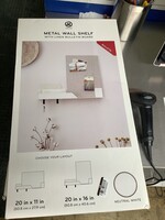 *Slight Box Damage U Brands Metal Wall Shelf with Linen Bulletin Board - White