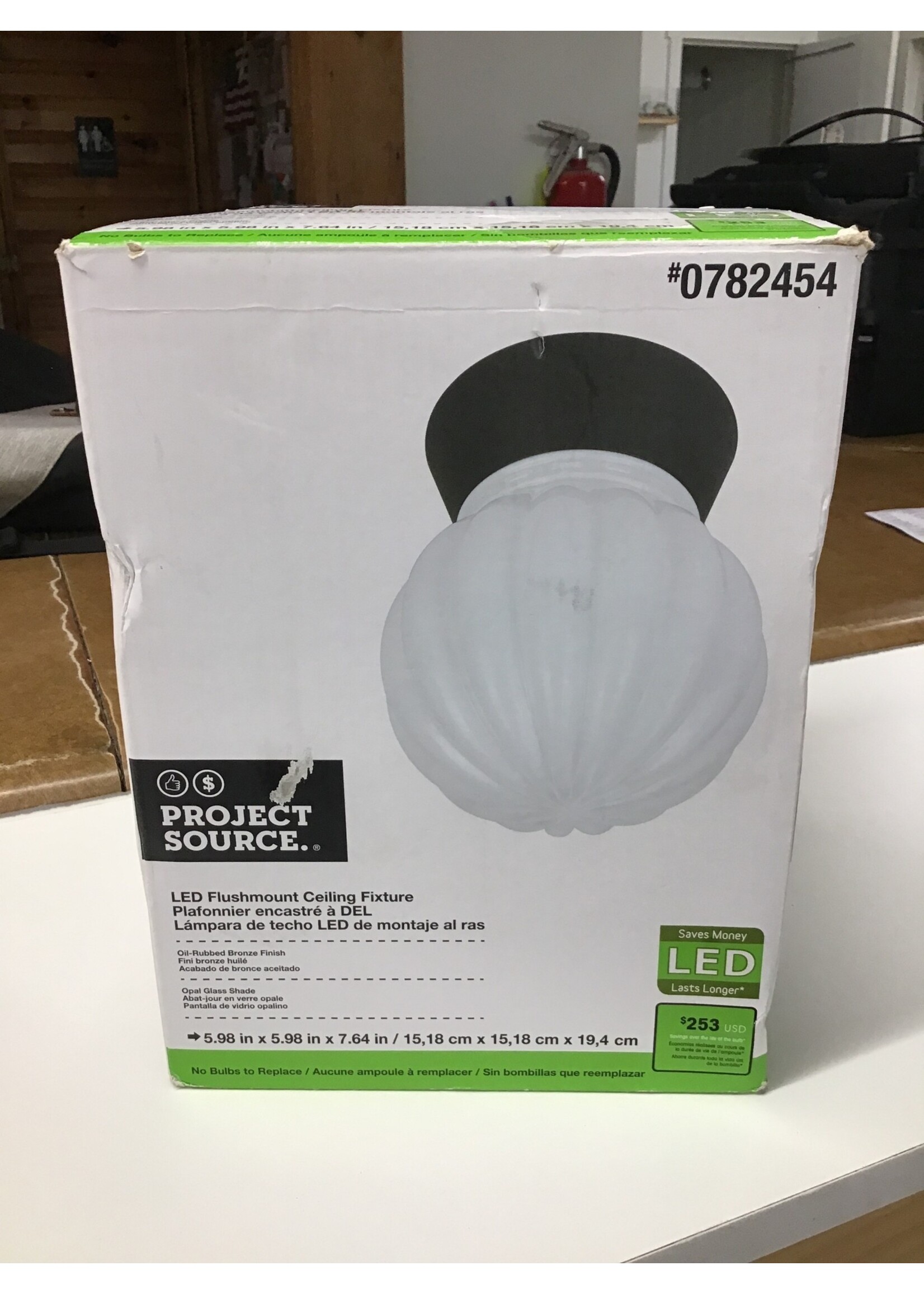 *missing mounting hardware* Project Source LED Flushmount Ceiling Fixture