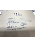 Meridian Furniture Reed-M Reed Collection Industrial Mid Century Design Rectangular Shaped Mirror with Brown Antique Coffee Wood Finish, 41" W x 1" D x 35" H